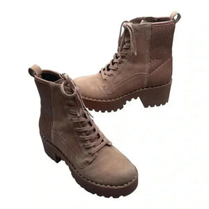 Vince Camuto Movelly Malva Pink Suede Mid Calf Chunky Heel Bootie Women 6.5